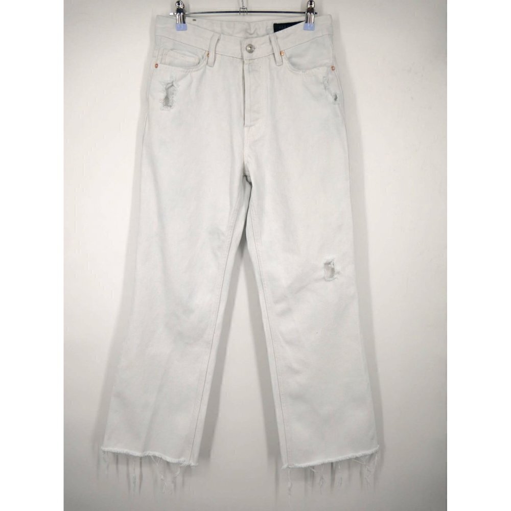 NEW All Saints Helle Cropped Flare Jeans White 27 - Picture 2 of 6